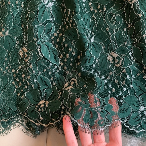 Vince Camuto Green Lace Jewel Neck Cocktail Dress - Picture 4 of 12